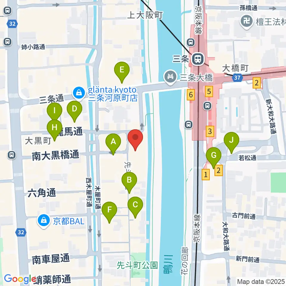 先斗町歌舞練場周辺のホテル一覧地図