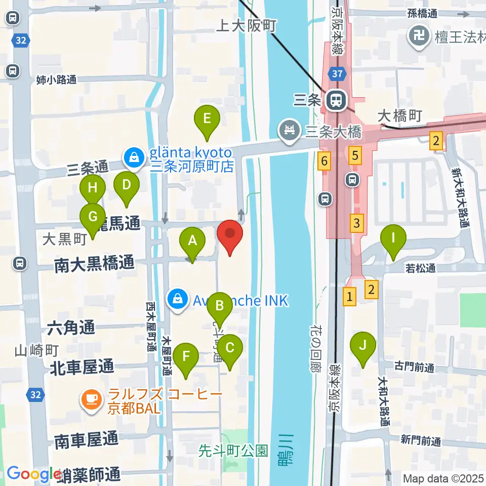 先斗町歌舞練場周辺のホテル一覧地図