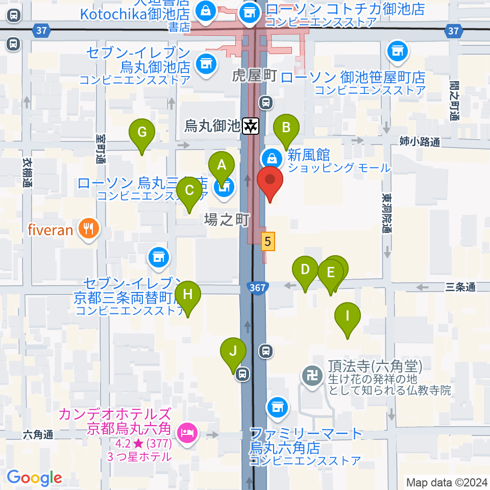 アップリンク京都周辺のホテル一覧地図