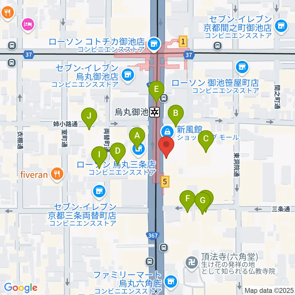 アップリンク京都周辺のホテル一覧地図