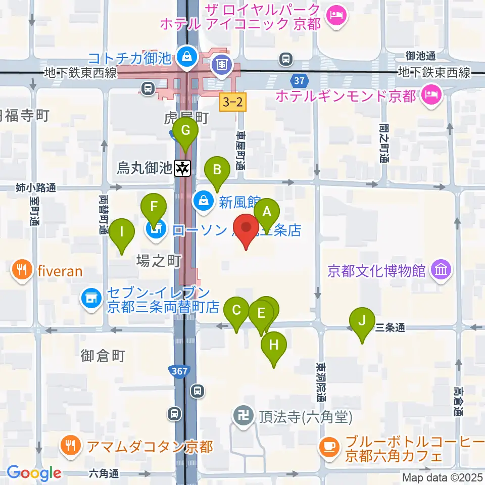 アップリンク京都周辺のホテル一覧地図