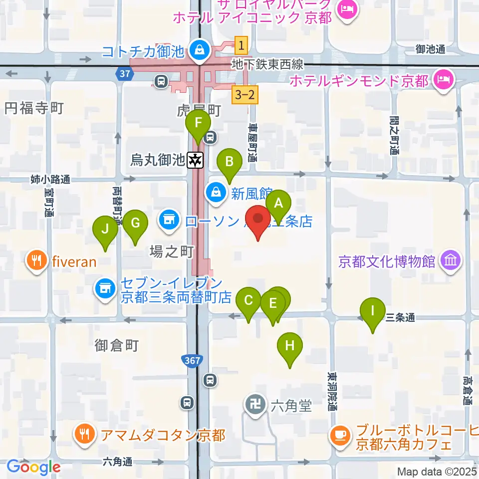 アップリンク京都周辺のホテル一覧地図