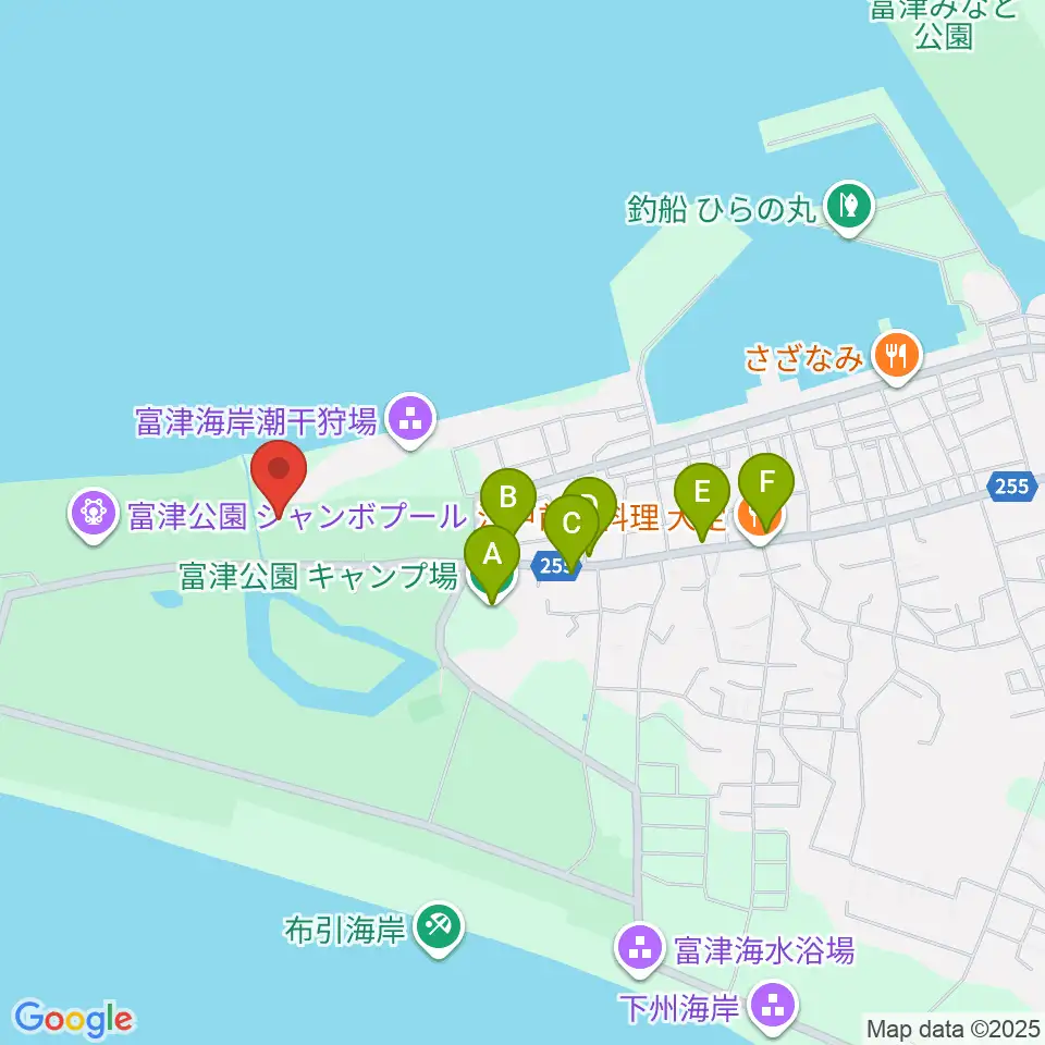 富津公園 野外劇場周辺のホテル一覧地図