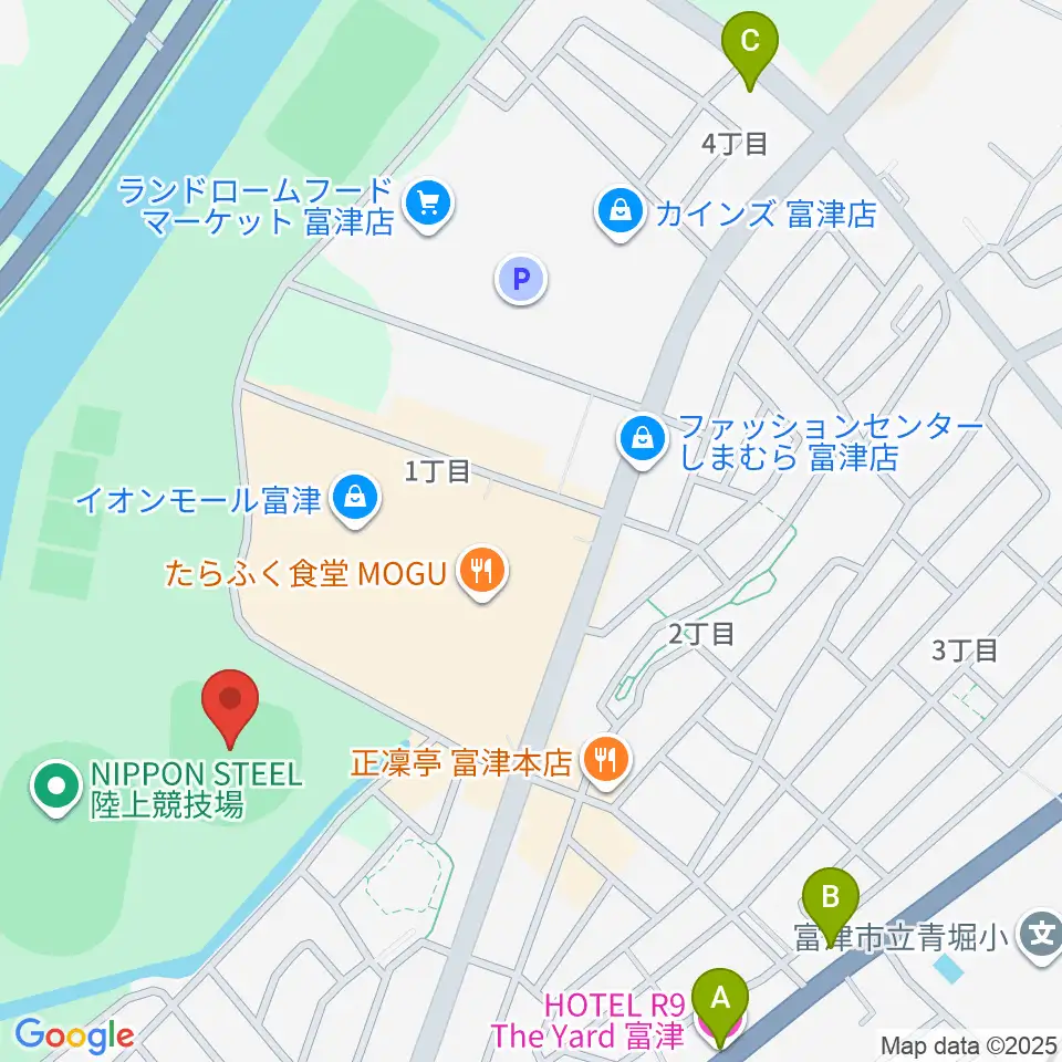 NIPPON STEEL 野球場周辺のホテル一覧地図