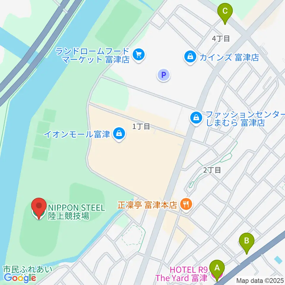 NIPPON STEEL 陸上競技場周辺のホテル一覧地図