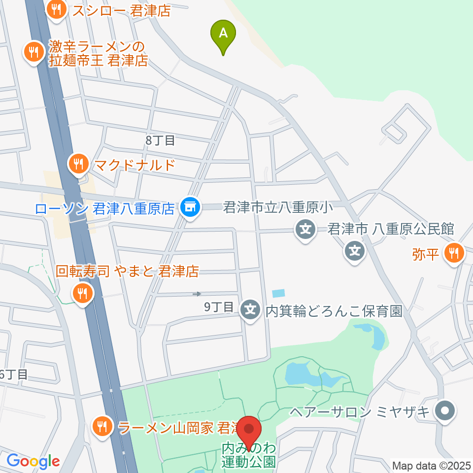 内みのわ運動公園市民体育館周辺のホテル一覧地図