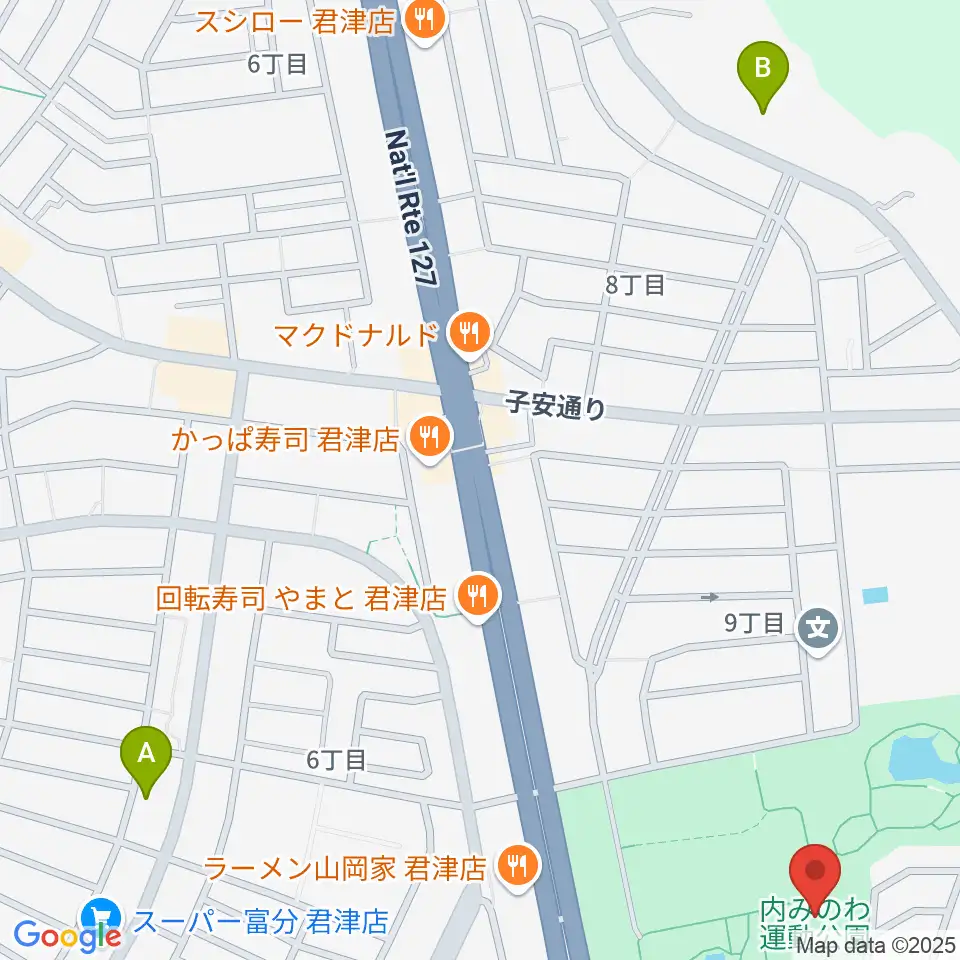 内みのわ運動公園市民体育館周辺のホテル一覧地図