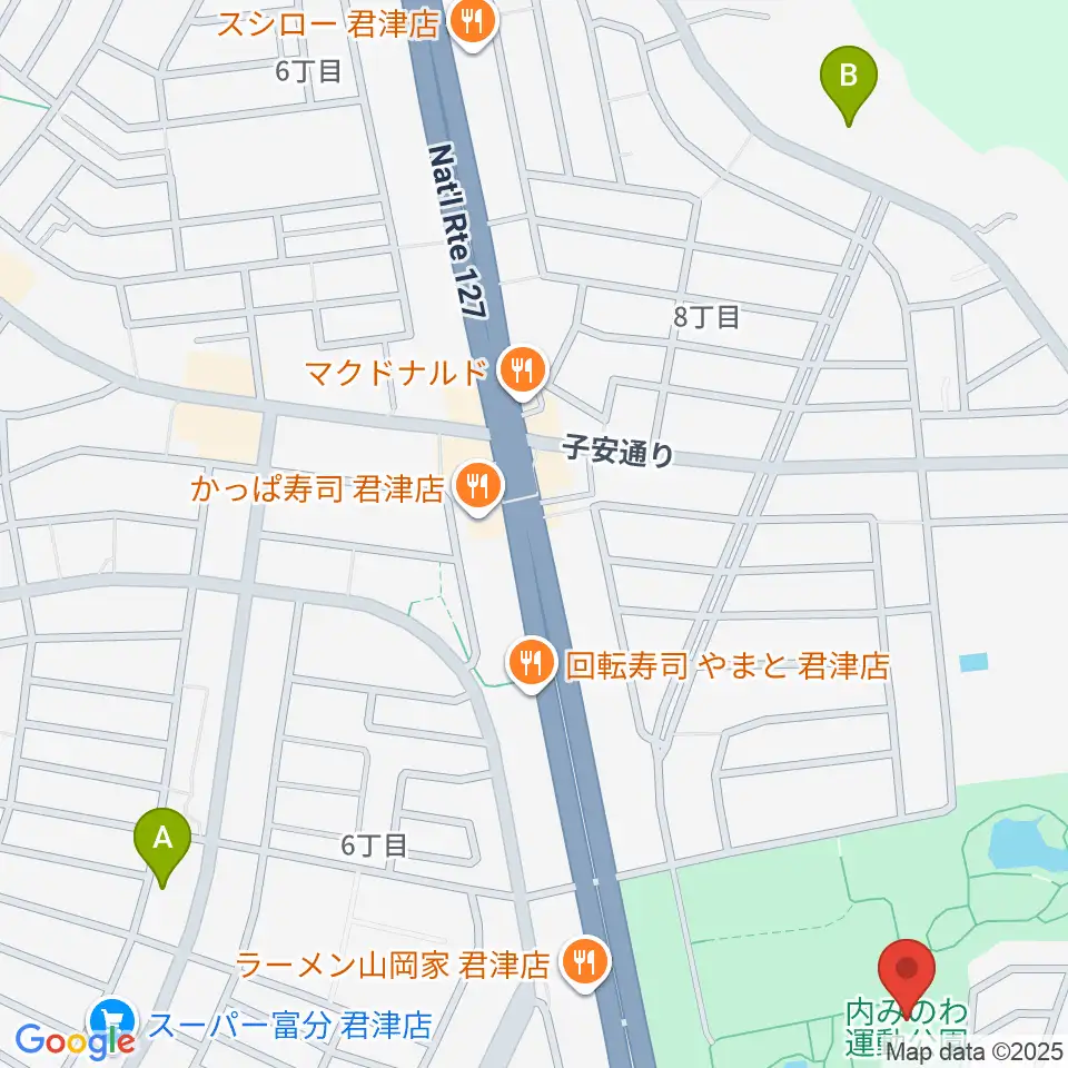 内みのわ運動公園市民体育館周辺のホテル一覧地図