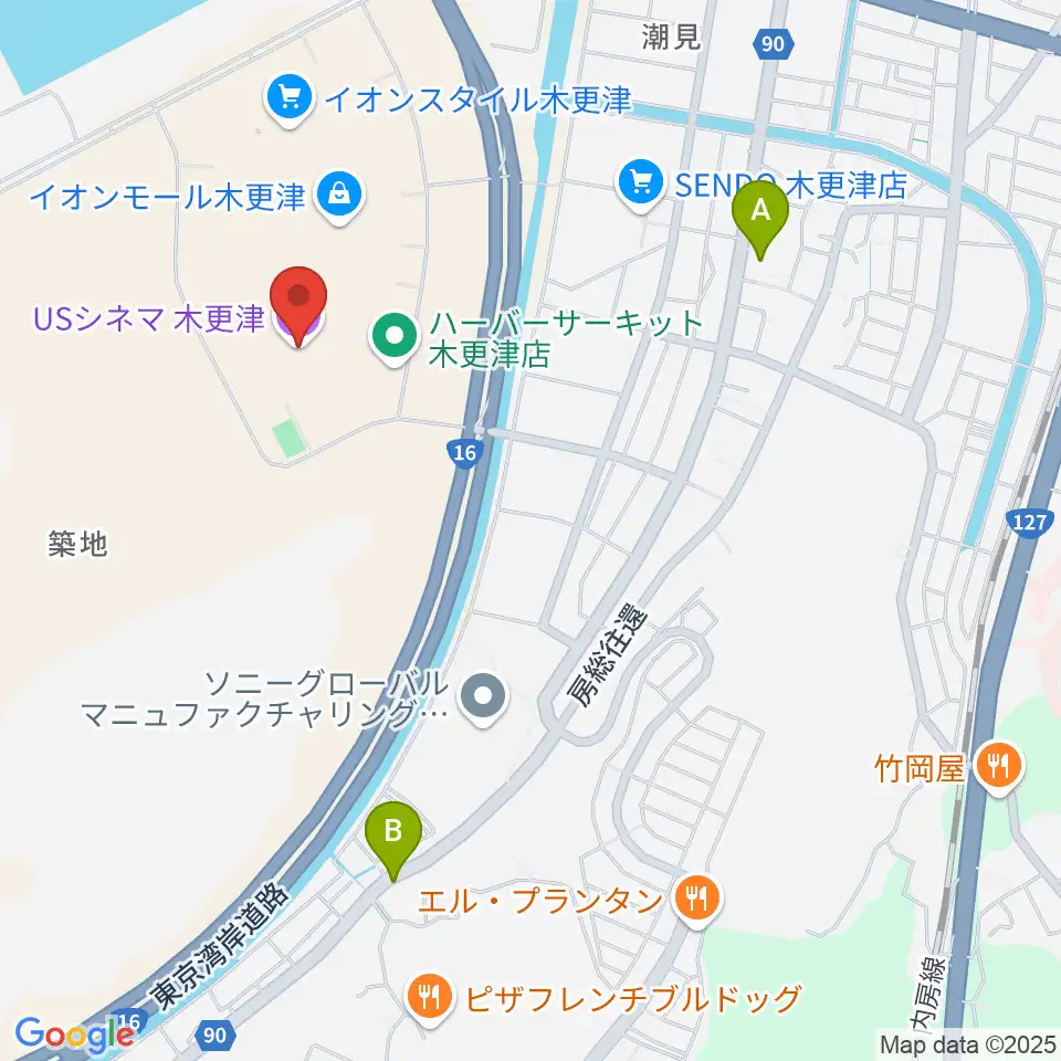 USシネマ木更津周辺のホテル一覧地図