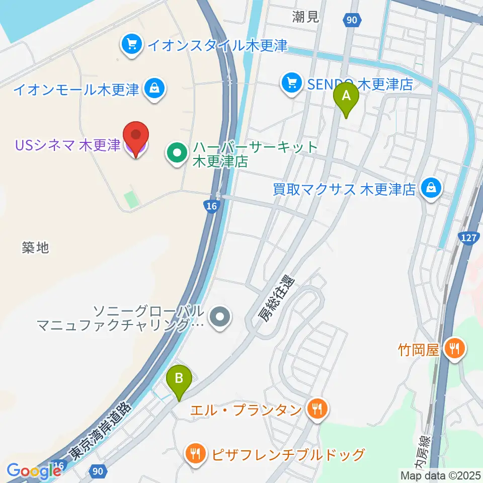 USシネマ木更津周辺のホテル一覧地図