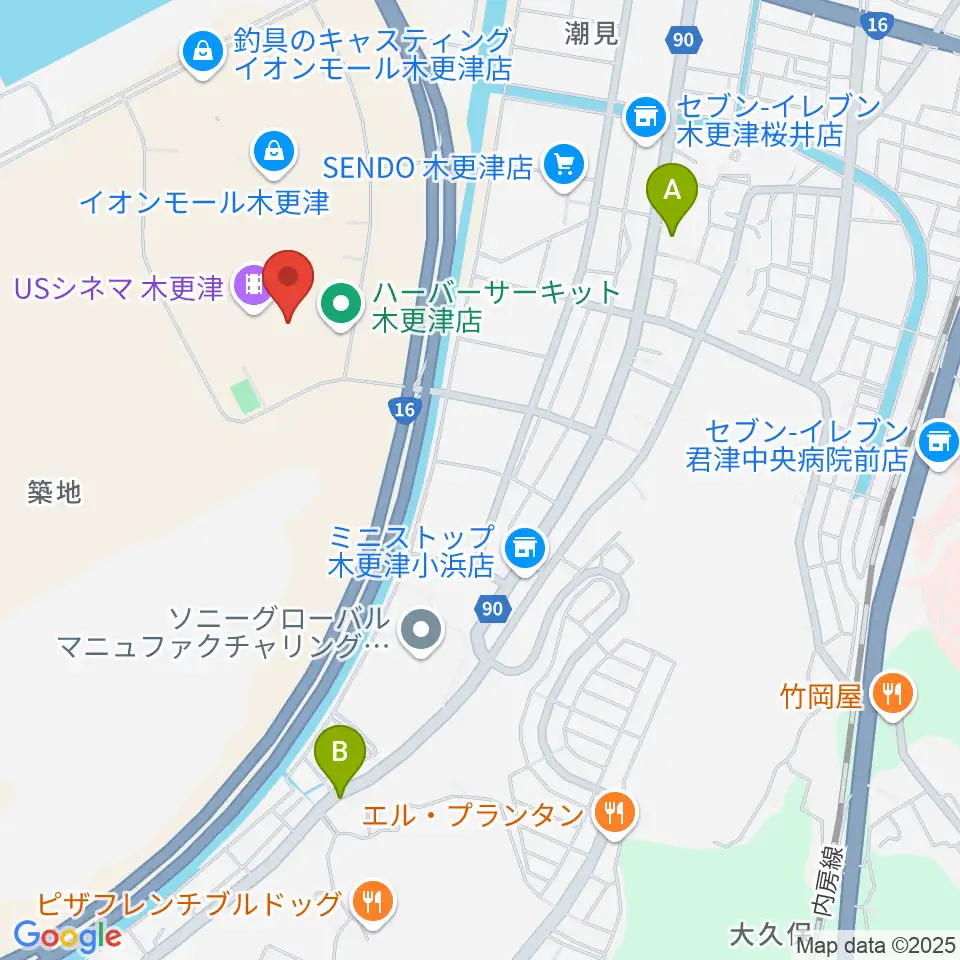 新星堂 イオンモール木更津店周辺のホテル一覧地図