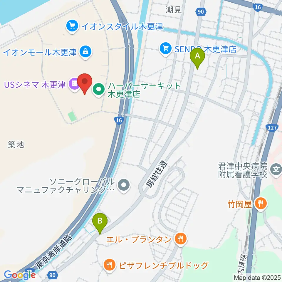 新星堂 イオンモール木更津店周辺のホテル一覧地図
