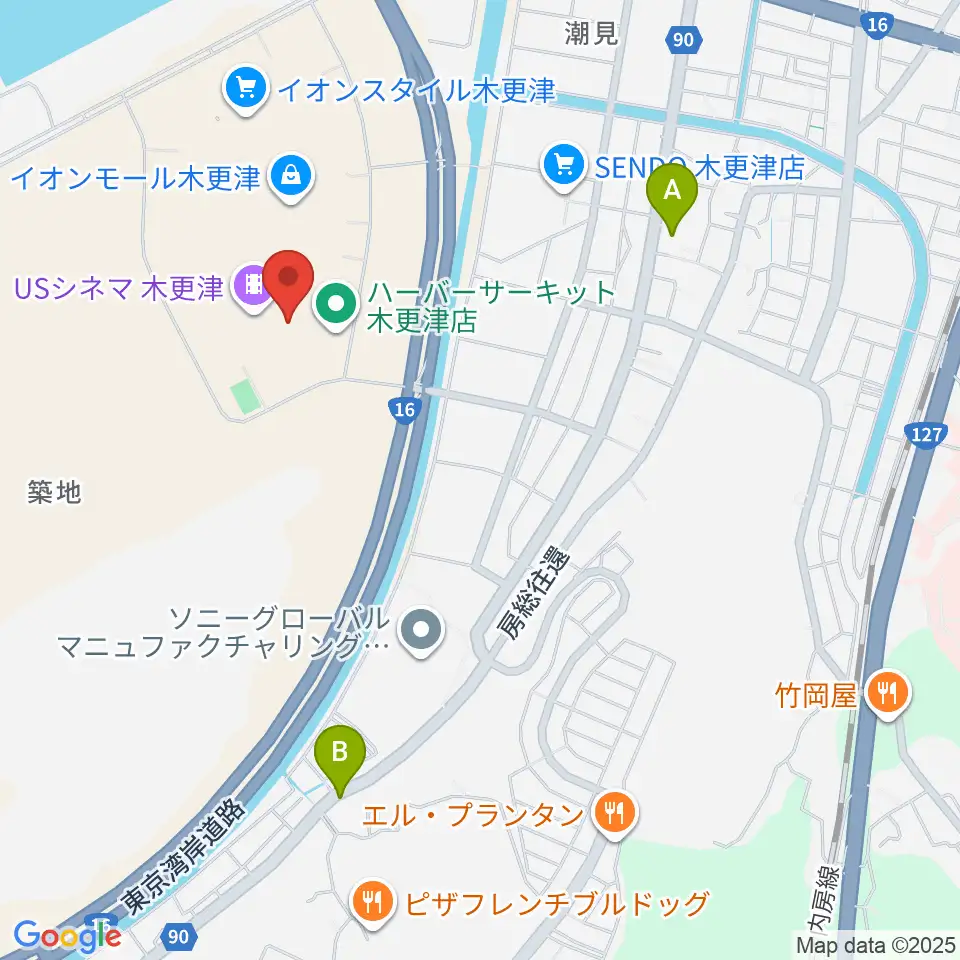 新星堂 イオンモール木更津店周辺のホテル一覧地図