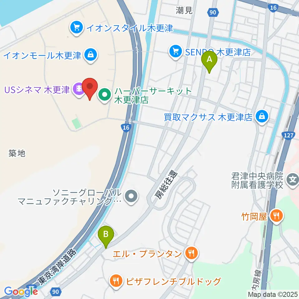 新星堂 イオンモール木更津店周辺のホテル一覧地図