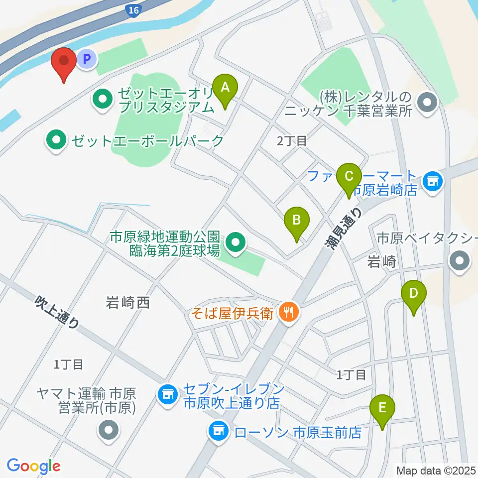 市原市臨海体育館周辺のホテル一覧地図