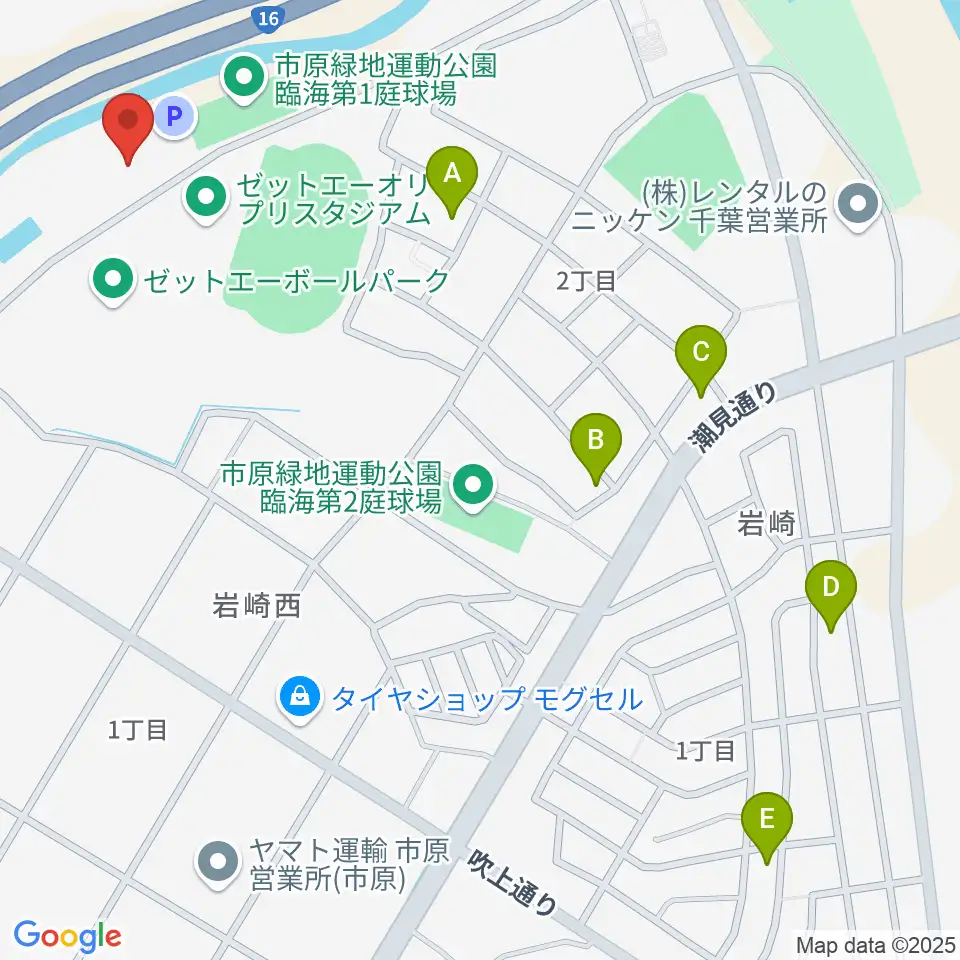 市原市臨海体育館周辺のホテル一覧地図