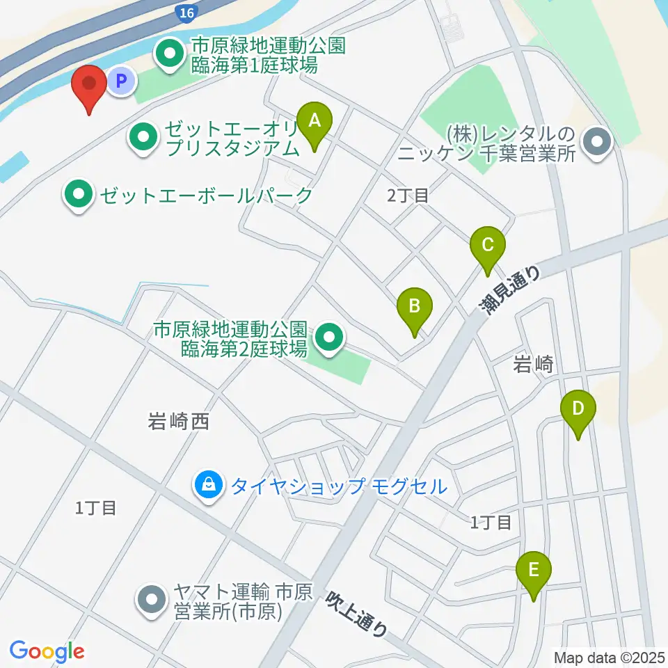 市原市臨海体育館周辺のホテル一覧地図