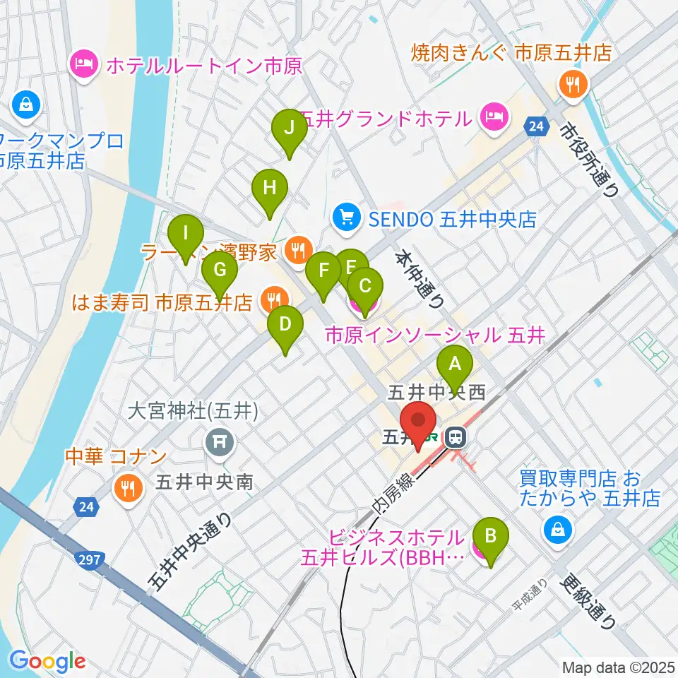 サンプラザ市原周辺のホテル一覧地図