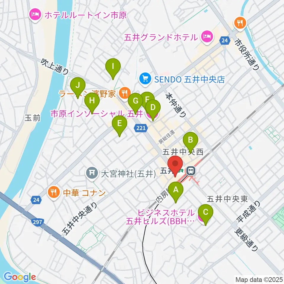 サンプラザ市原周辺のホテル一覧地図