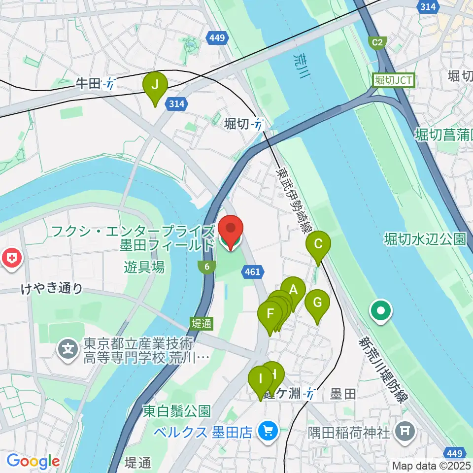 フクシ・エンタープライズ墨田フィールド周辺のホテル一覧地図