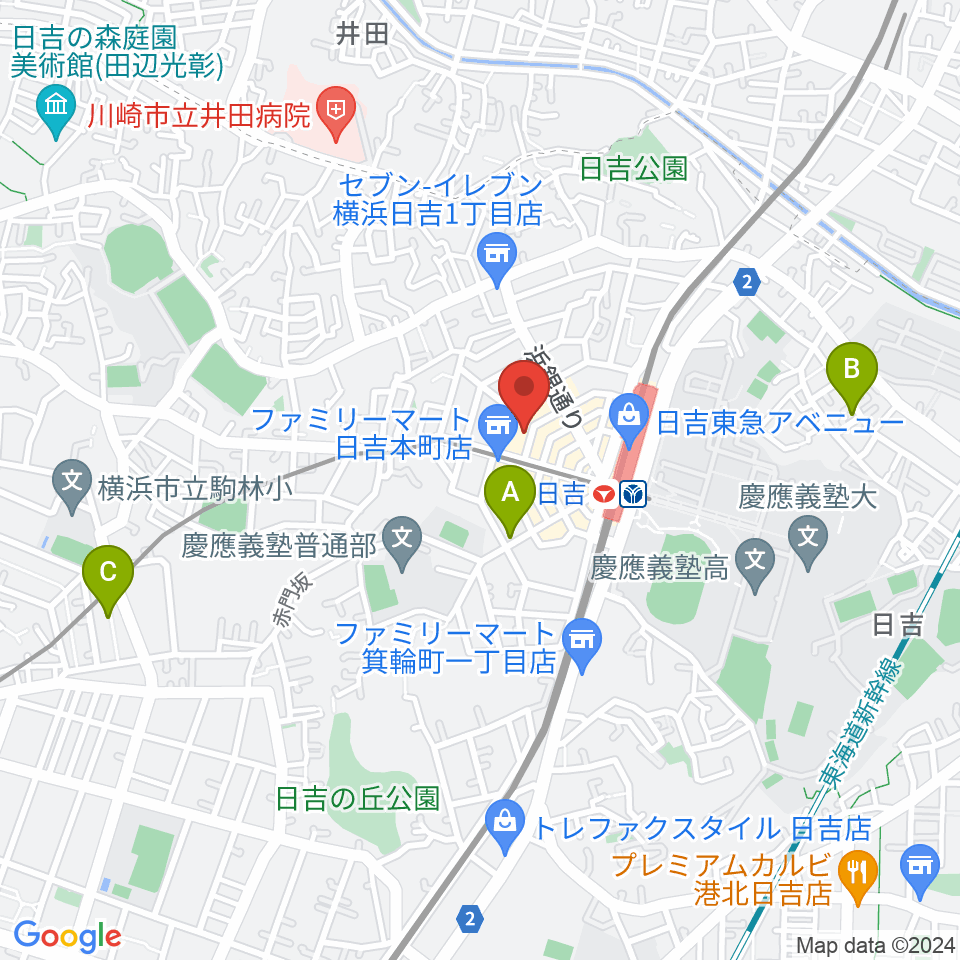 グリーンヒル音楽スタジオ周辺のホテル一覧地図