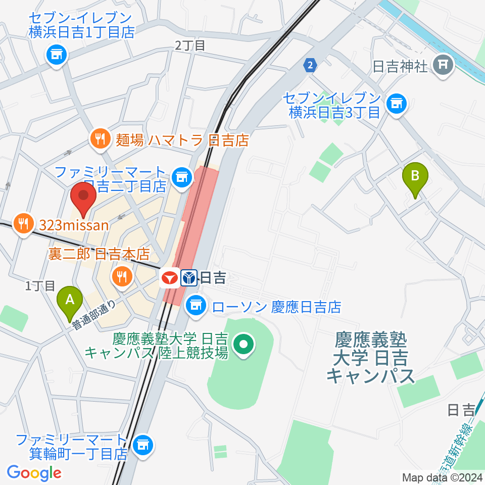 グリーンヒル音楽スタジオ周辺のホテル一覧地図