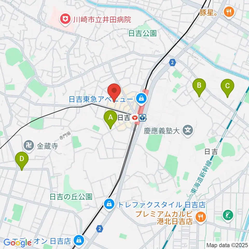 グリーンヒル音楽スタジオ周辺のホテル一覧地図