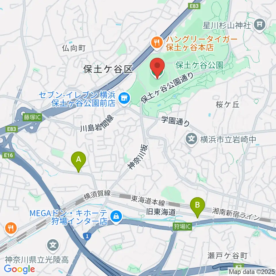 サーティーフォー保土ケ谷球場周辺のホテル一覧地図
