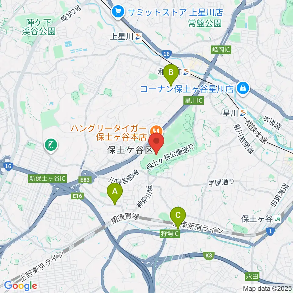 サーティーフォー保土ケ谷球場周辺のホテル一覧地図