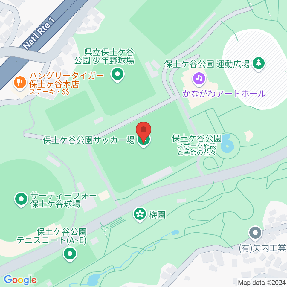 保土ケ谷公園サッカー場周辺のホテル一覧地図