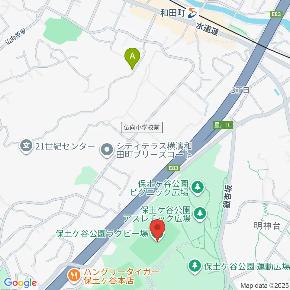 保土ケ谷公園ラグビー場周辺のホテル一覧地図