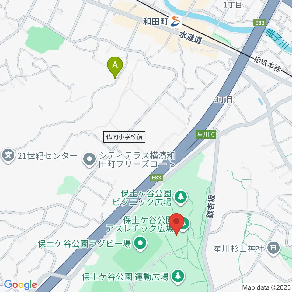 保土ケ谷公園体育館周辺のホテル一覧地図