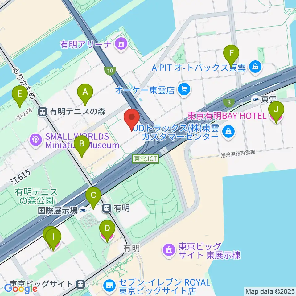 有明四季劇場周辺のホテル一覧地図