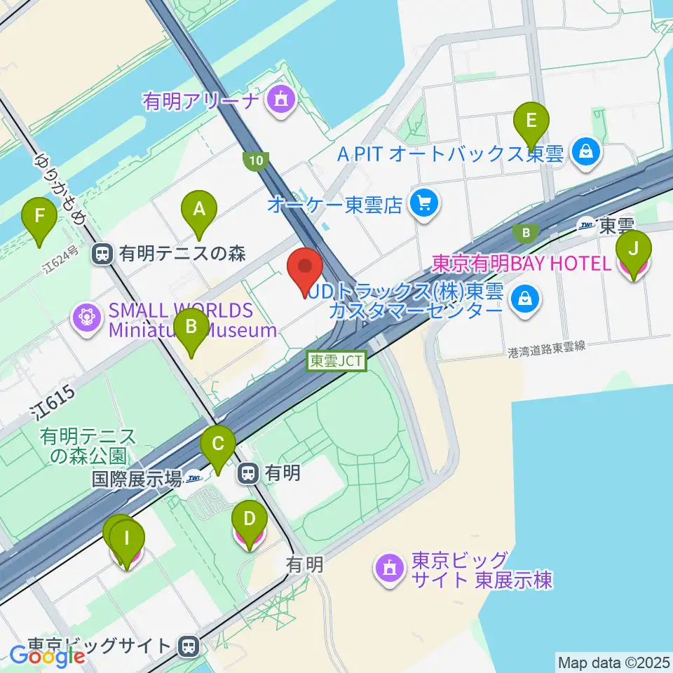 有明四季劇場周辺のホテル一覧地図