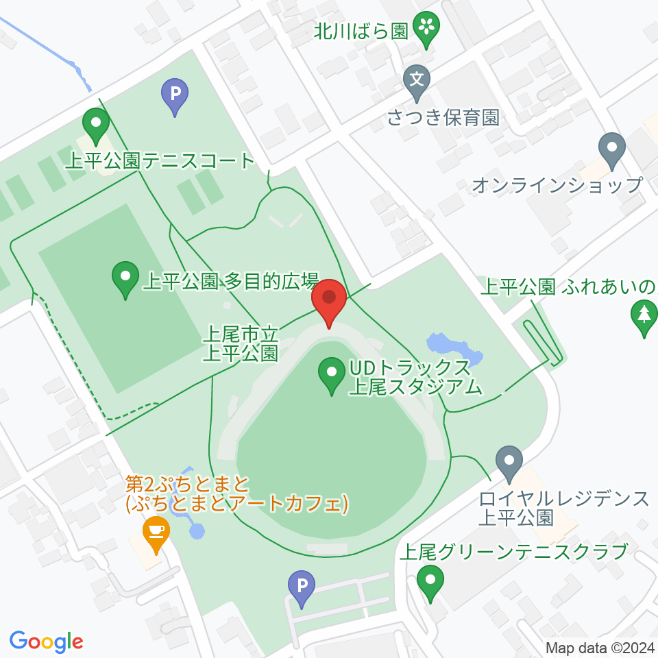 UDトラックス上尾スタジアム周辺のホテル一覧地図