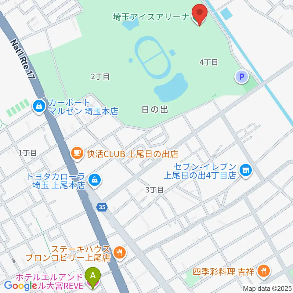 埼玉アイスアリーナ周辺のホテル一覧地図
