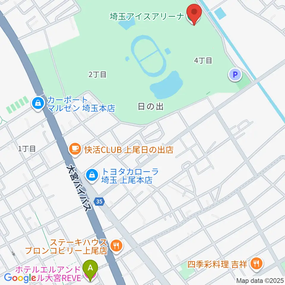 埼玉アイスアリーナ周辺のホテル一覧地図