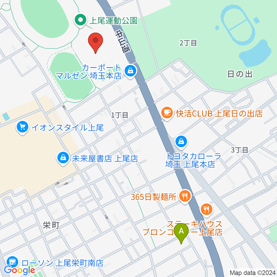 上尾運動公園体育館周辺のホテル一覧地図