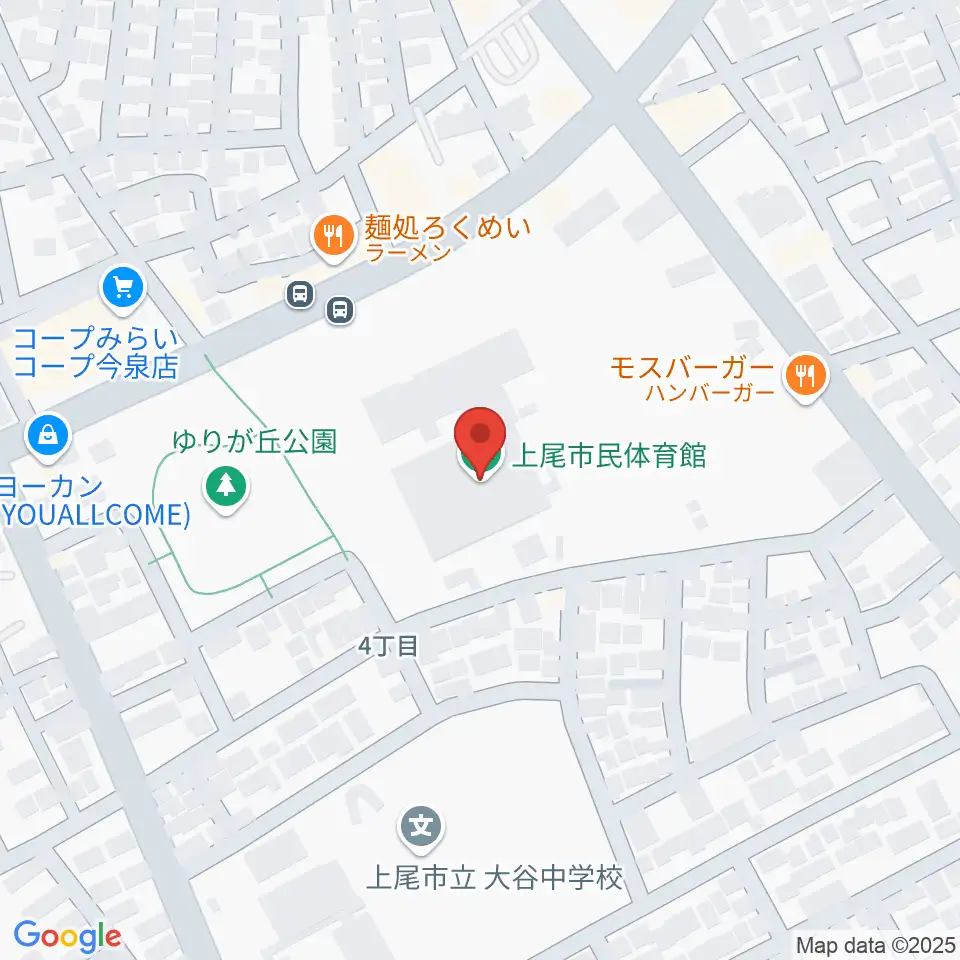上尾市民体育館周辺のホテル一覧地図