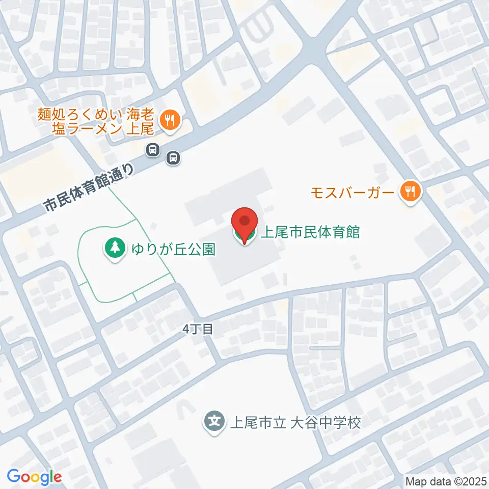 上尾市民体育館周辺のホテル一覧地図