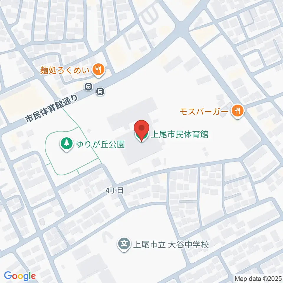 上尾市民体育館周辺のホテル一覧地図