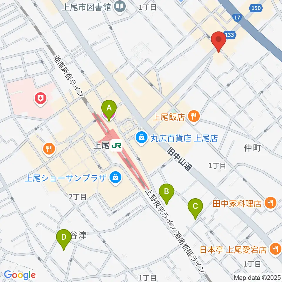 ニコニコ堂上尾センター周辺のホテル一覧地図