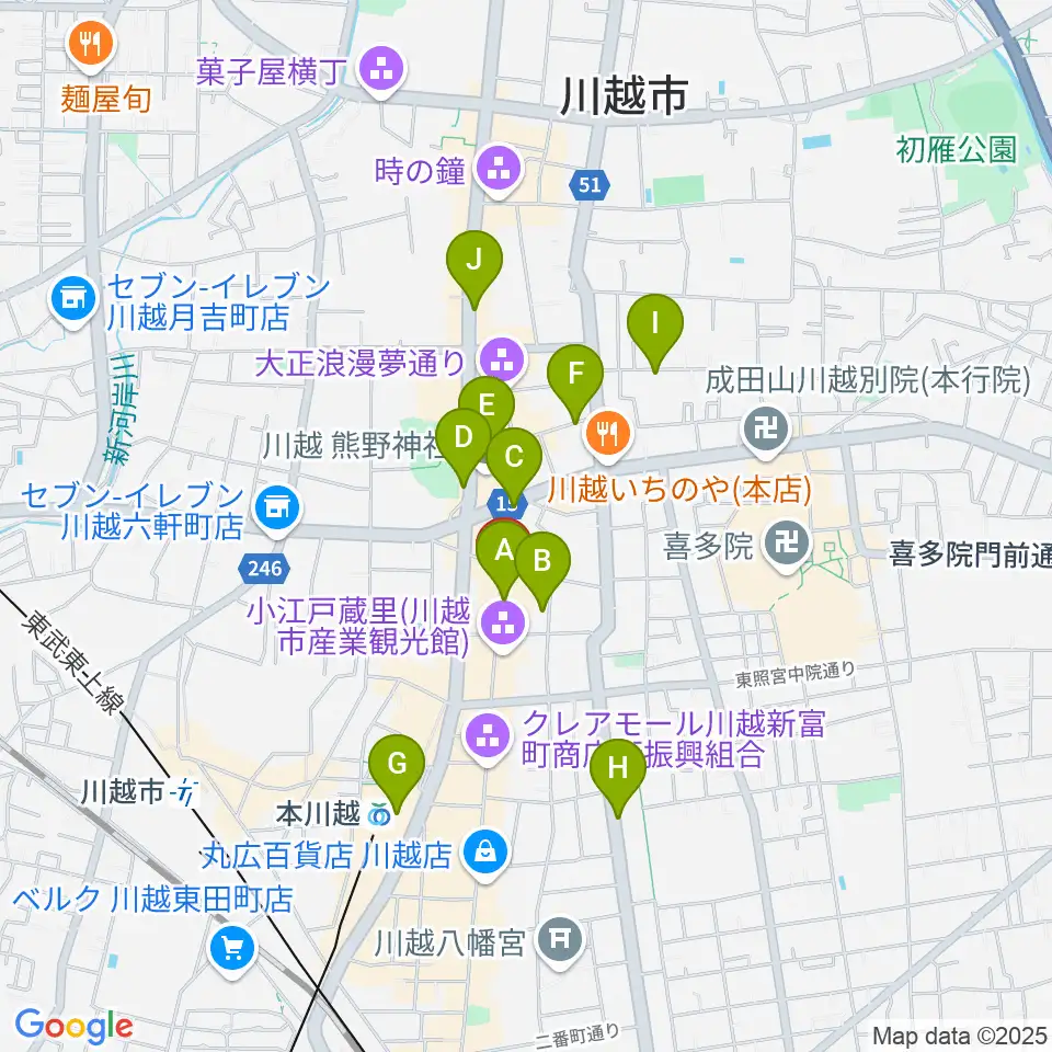小江戸座周辺のホテル一覧地図