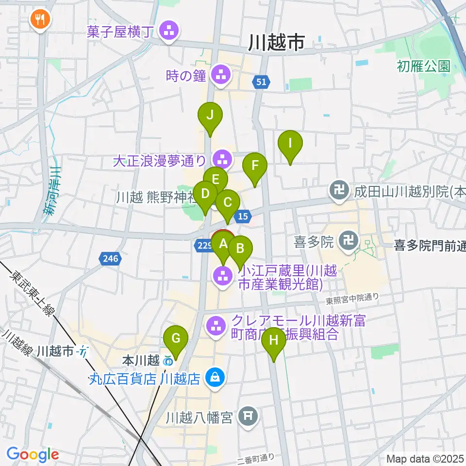 小江戸座周辺のホテル一覧地図