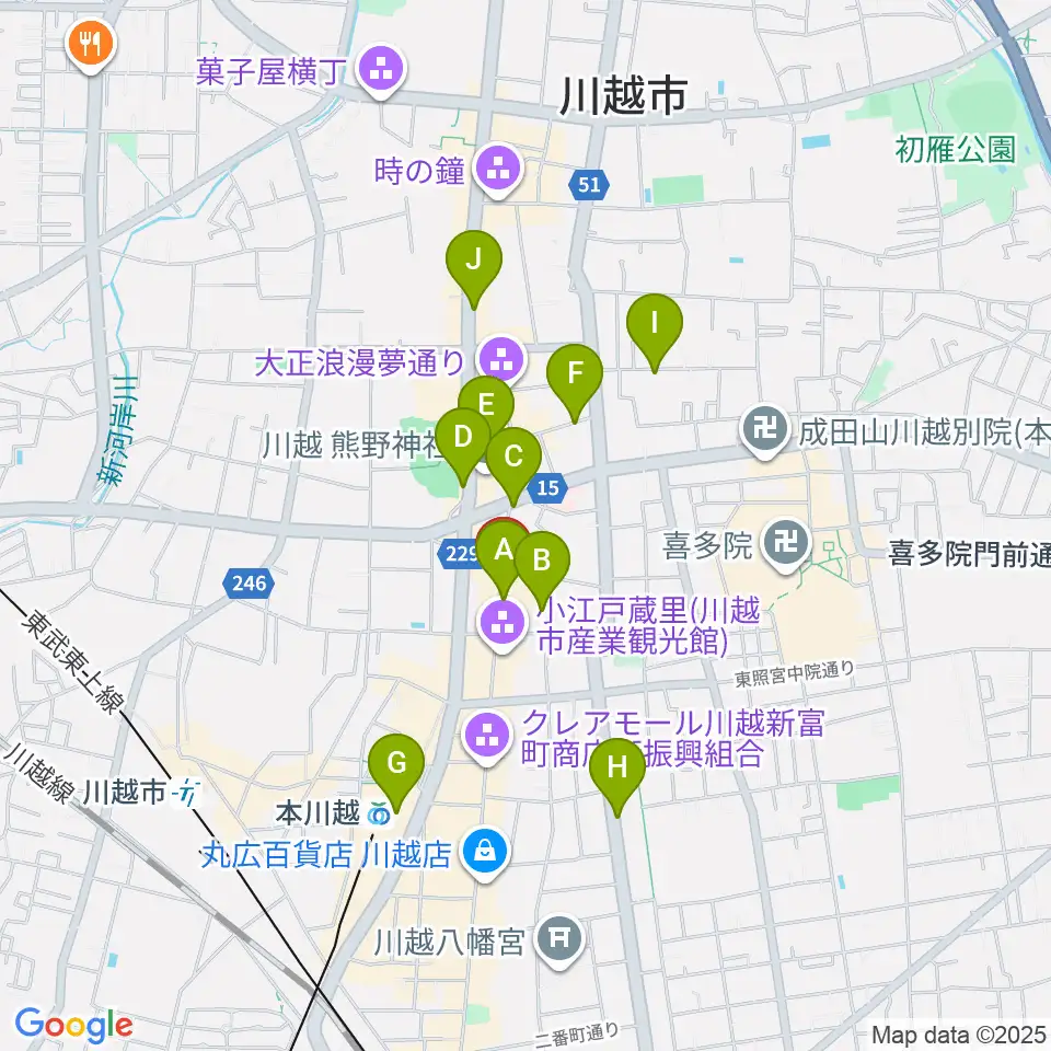 小江戸座周辺のホテル一覧地図