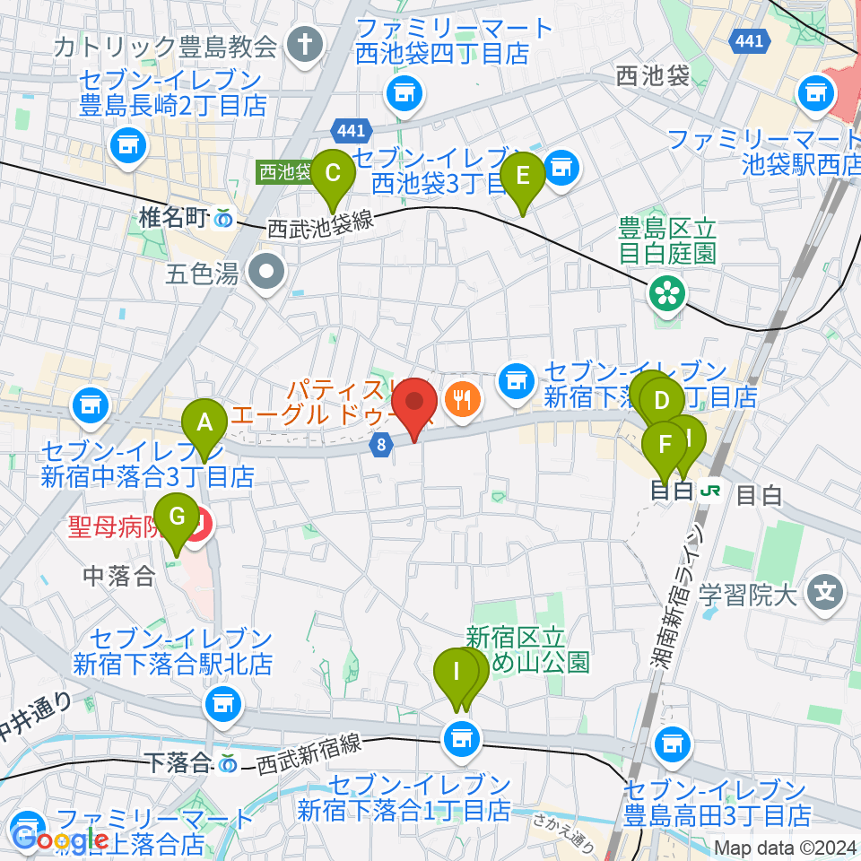 スタジオアルル・スタジオ銀河周辺のホテル一覧地図