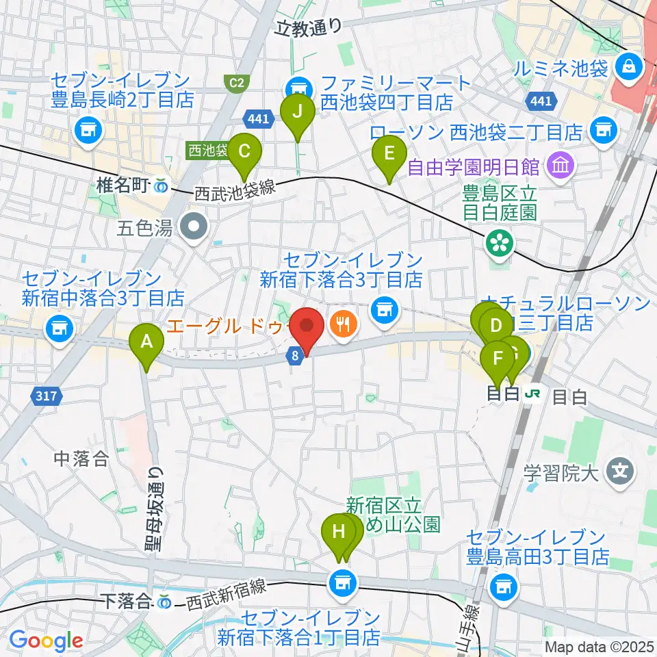 スタジオアルル・スタジオ銀河周辺のホテル一覧地図