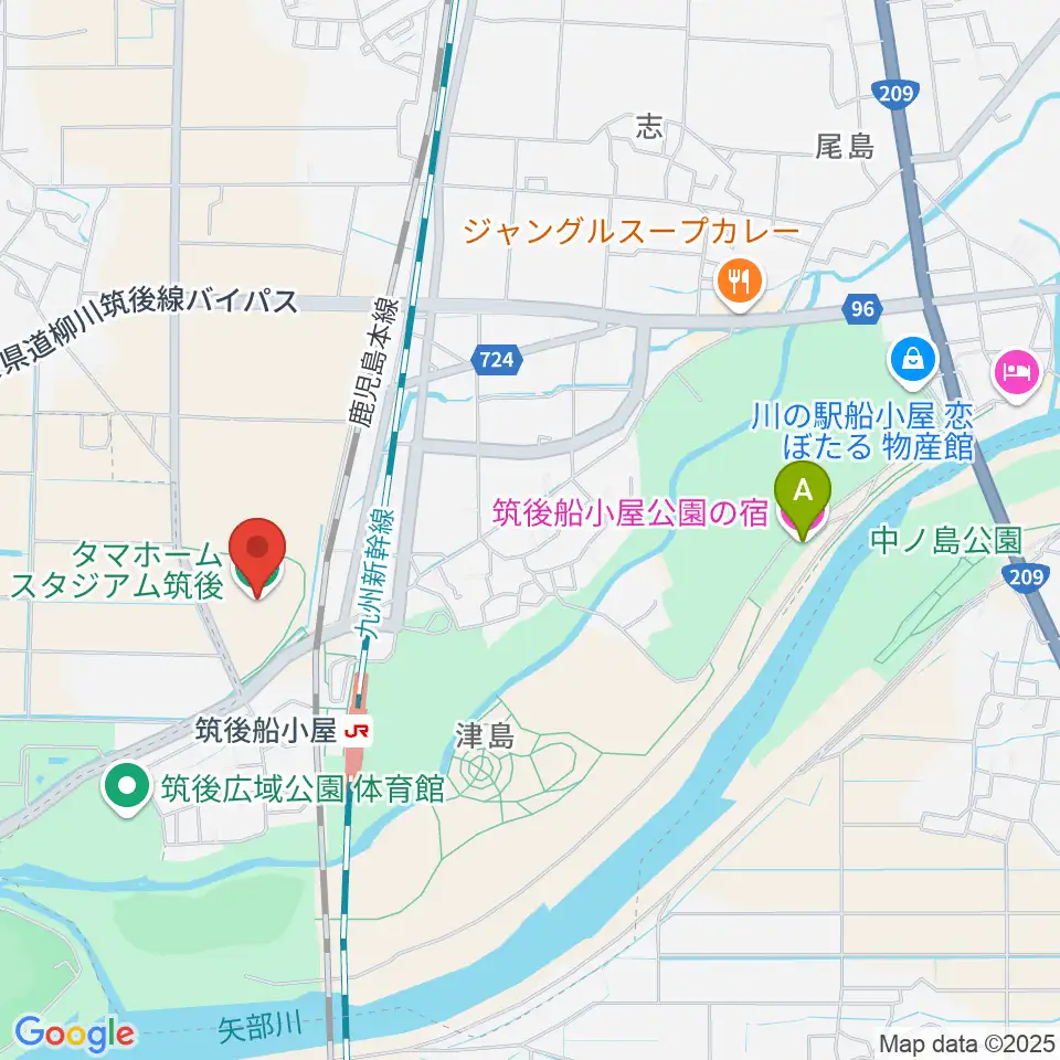 タマホーム スタジアム筑後周辺のホテル一覧地図