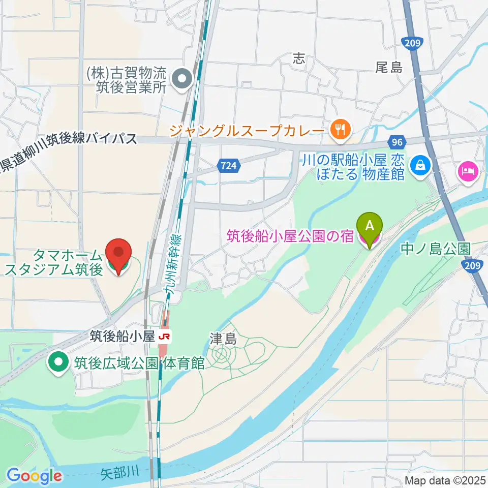 タマホーム スタジアム筑後周辺のホテル一覧地図