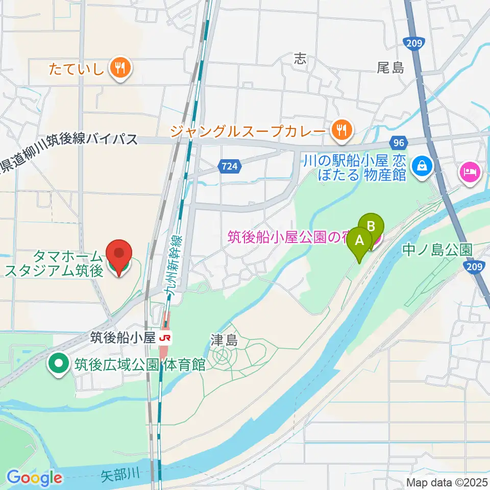 タマホーム スタジアム筑後周辺のホテル一覧地図